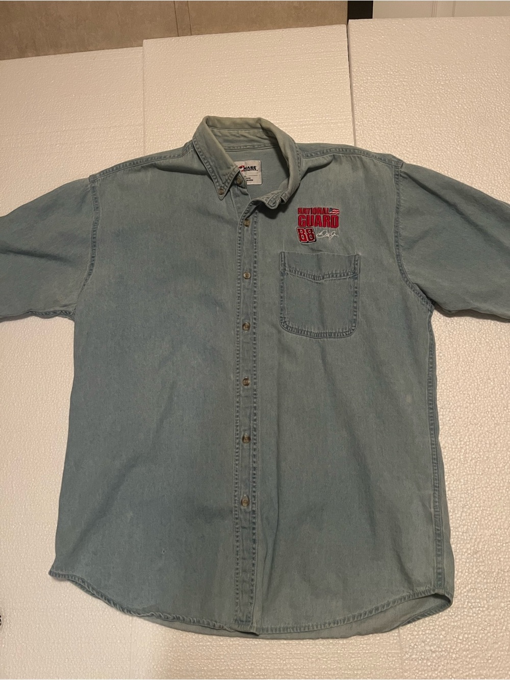Dale Earnhardt Chase Authentics Light Blue Denim 'Guard 88' Button-Down Shirt